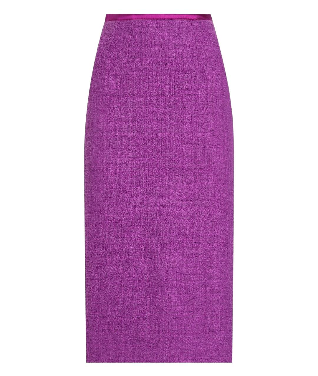 DOLCE&GABBANA Фиолетовая хлопковая юбка миди, фото 1