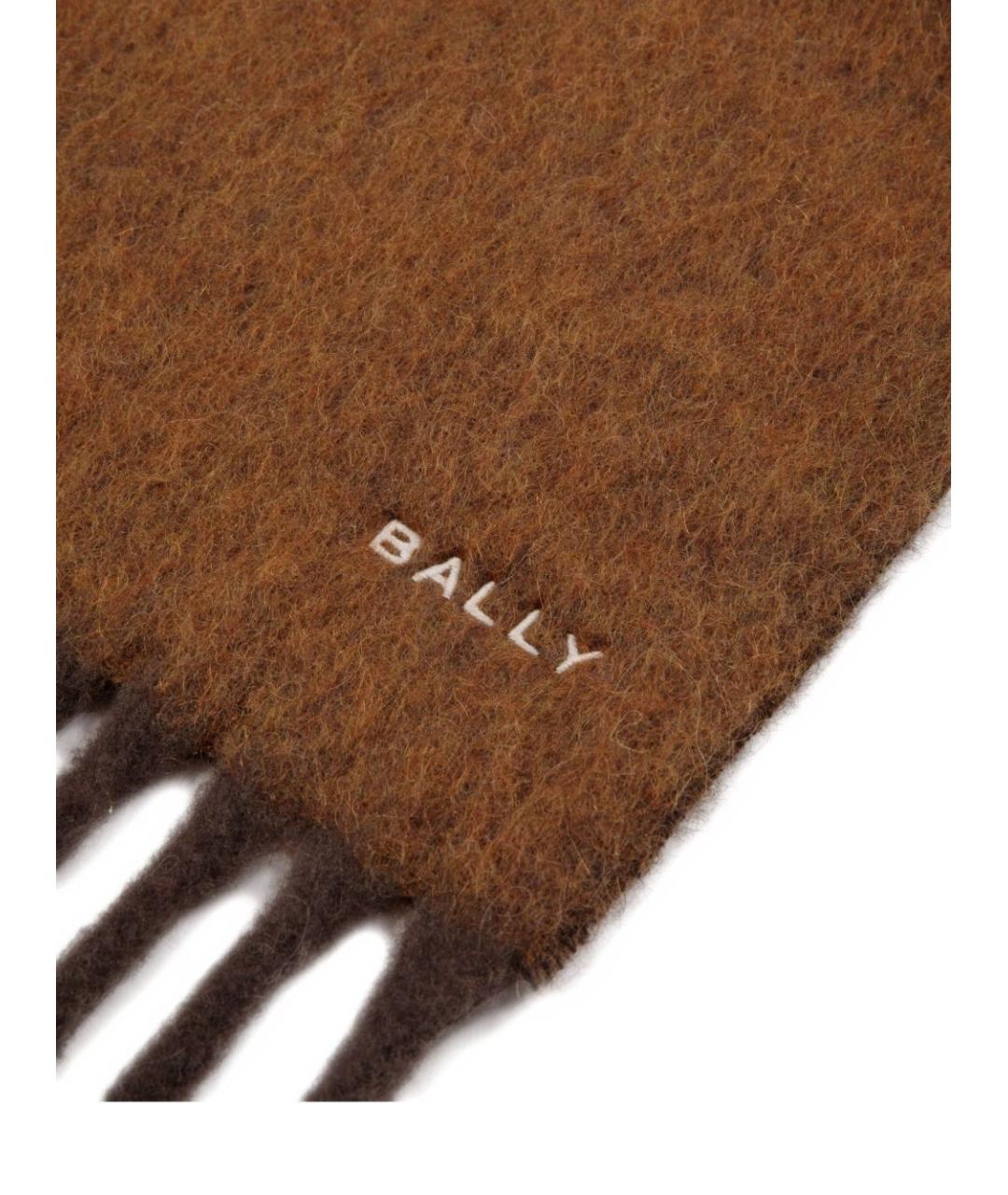 BALLY Коричневый шерстяной шарф, фото 2