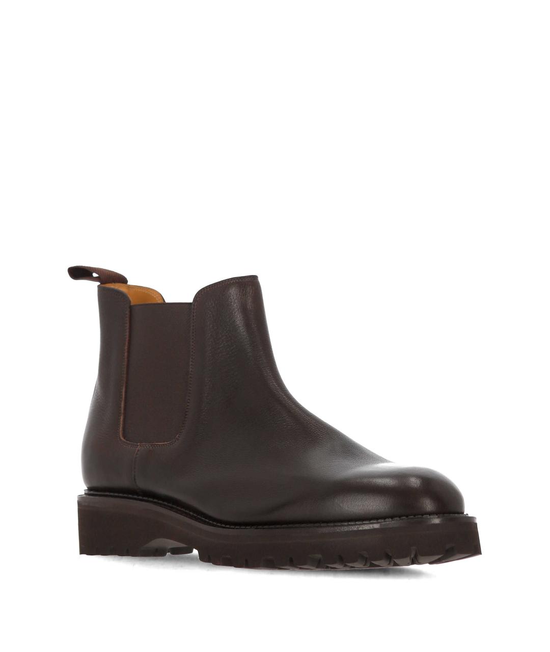 JOHN LOBB Коричневые кожаные низкие ботинки, фото 2