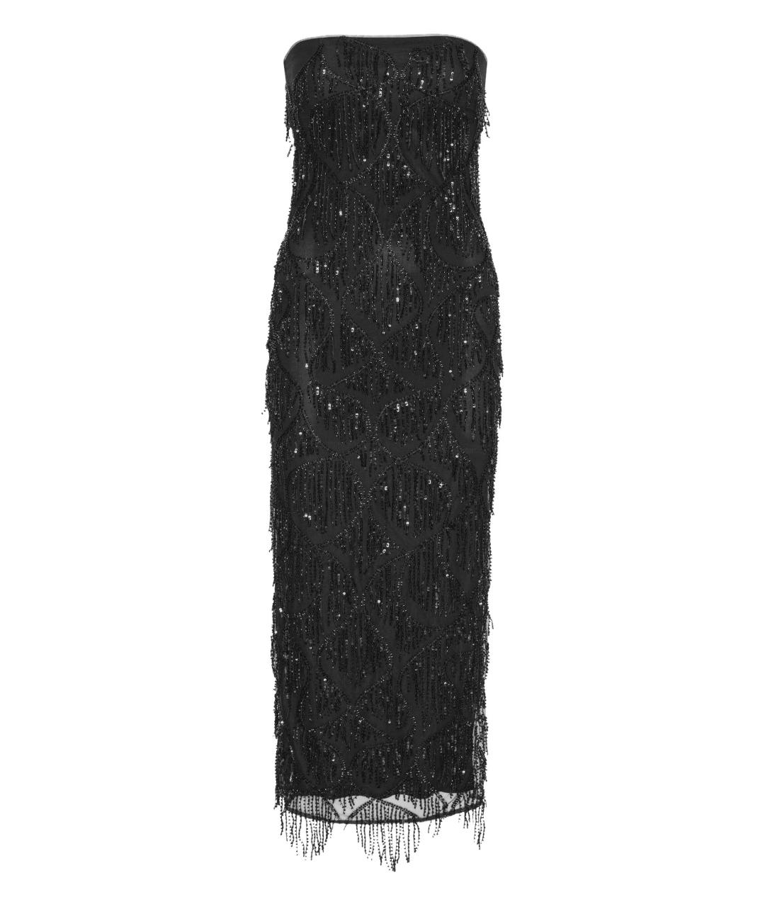 ROTATE Черное полиэстеровое вечернее платье, фото 1