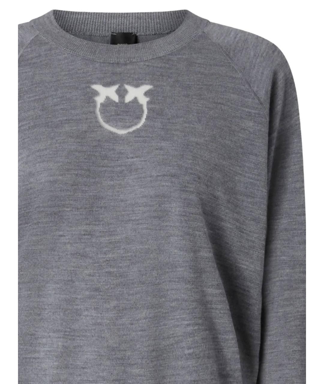 PINKO Серый шерстяной джемпер / свитер, фото 2