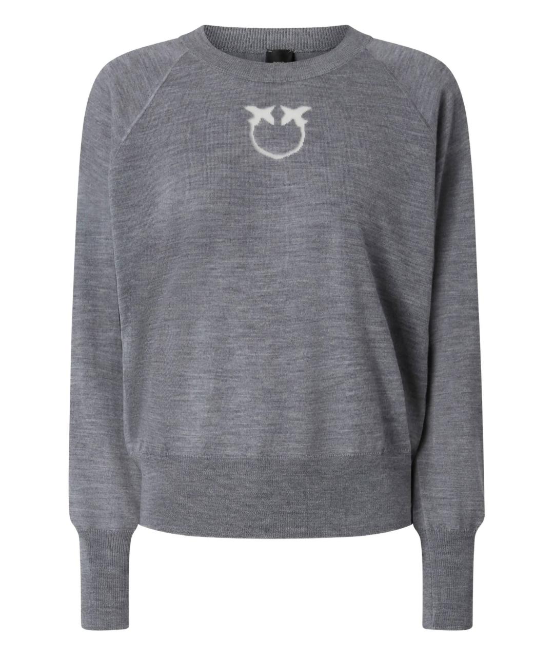 PINKO Серый шерстяной джемпер / свитер, фото 1