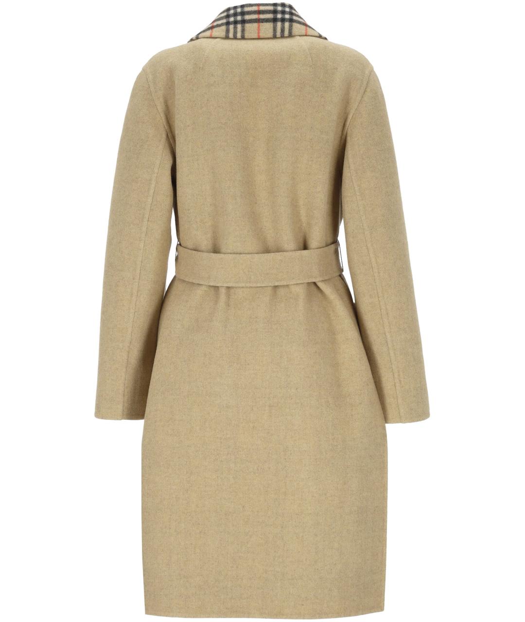 BURBERRY Бежевое шерстяное пальто, фото 3