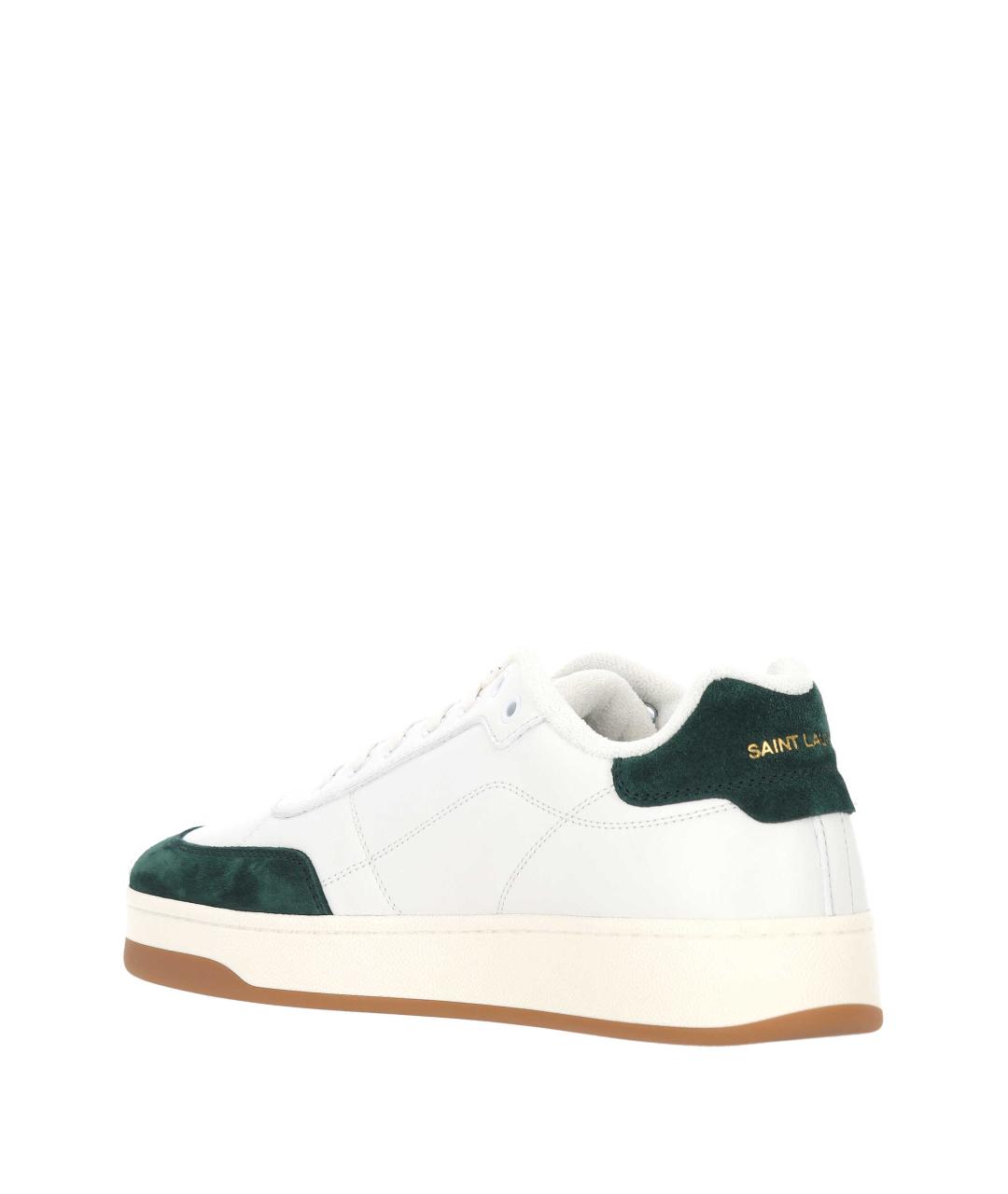 SAINT LAURENT Белые кожаные низкие кроссовки / кеды, фото 3