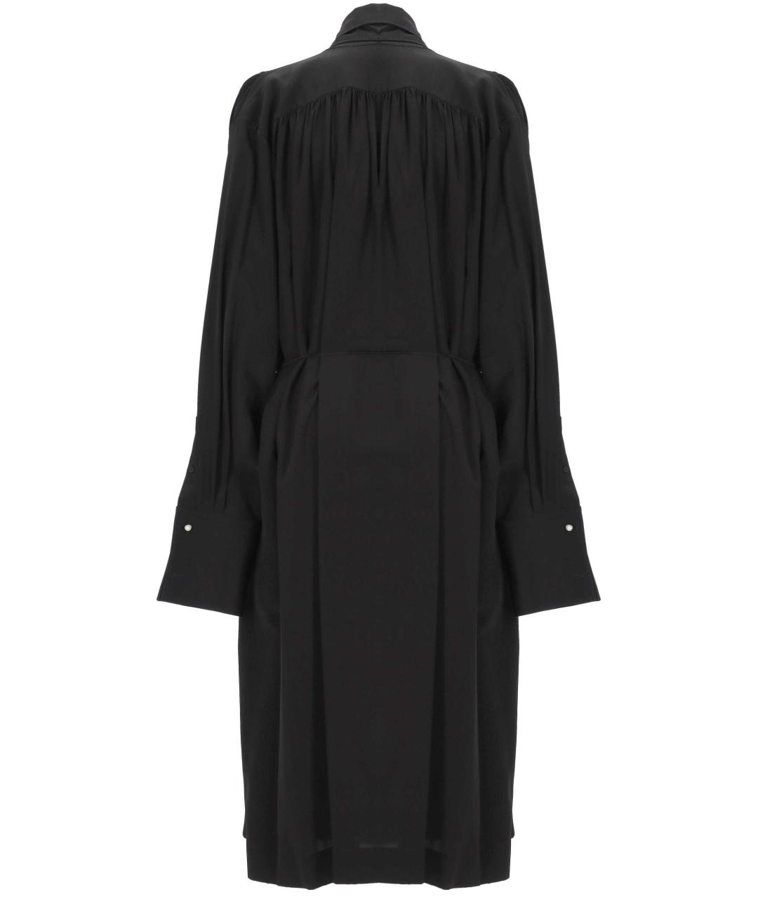 Carven Черное шелковое повседневное платье, фото 3