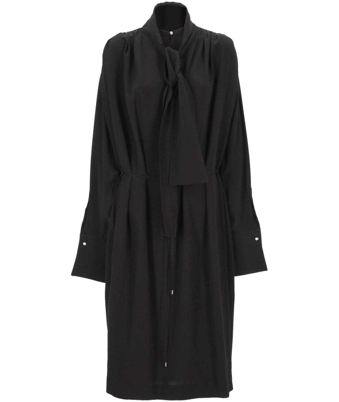 Carven Черное шелковое повседневное платье, фото 1