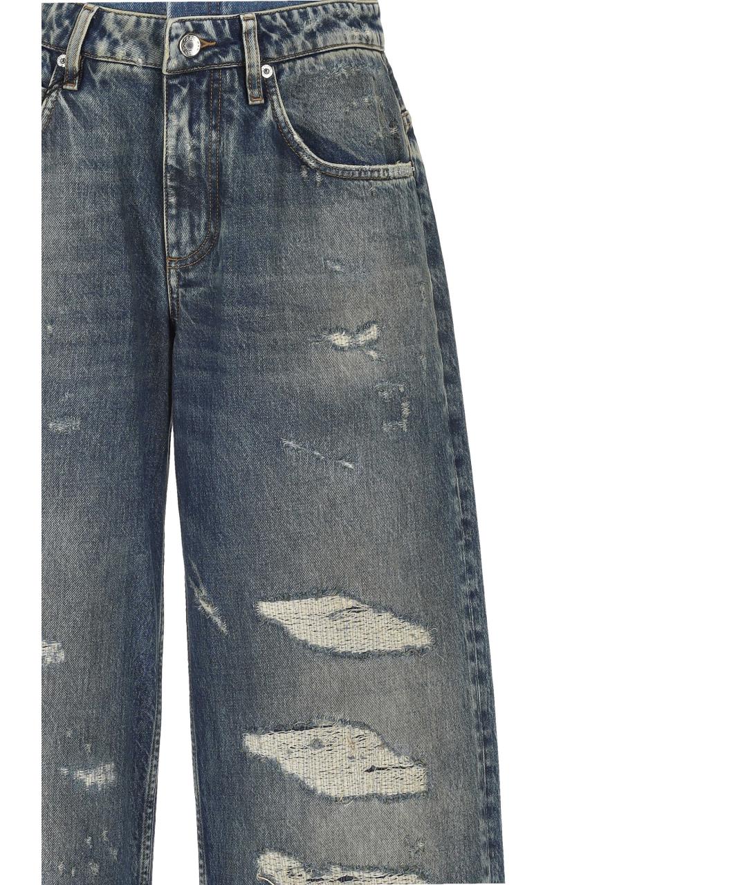 DOLCE&GABBANA Синие хлопковые прямые джинсы, фото 2