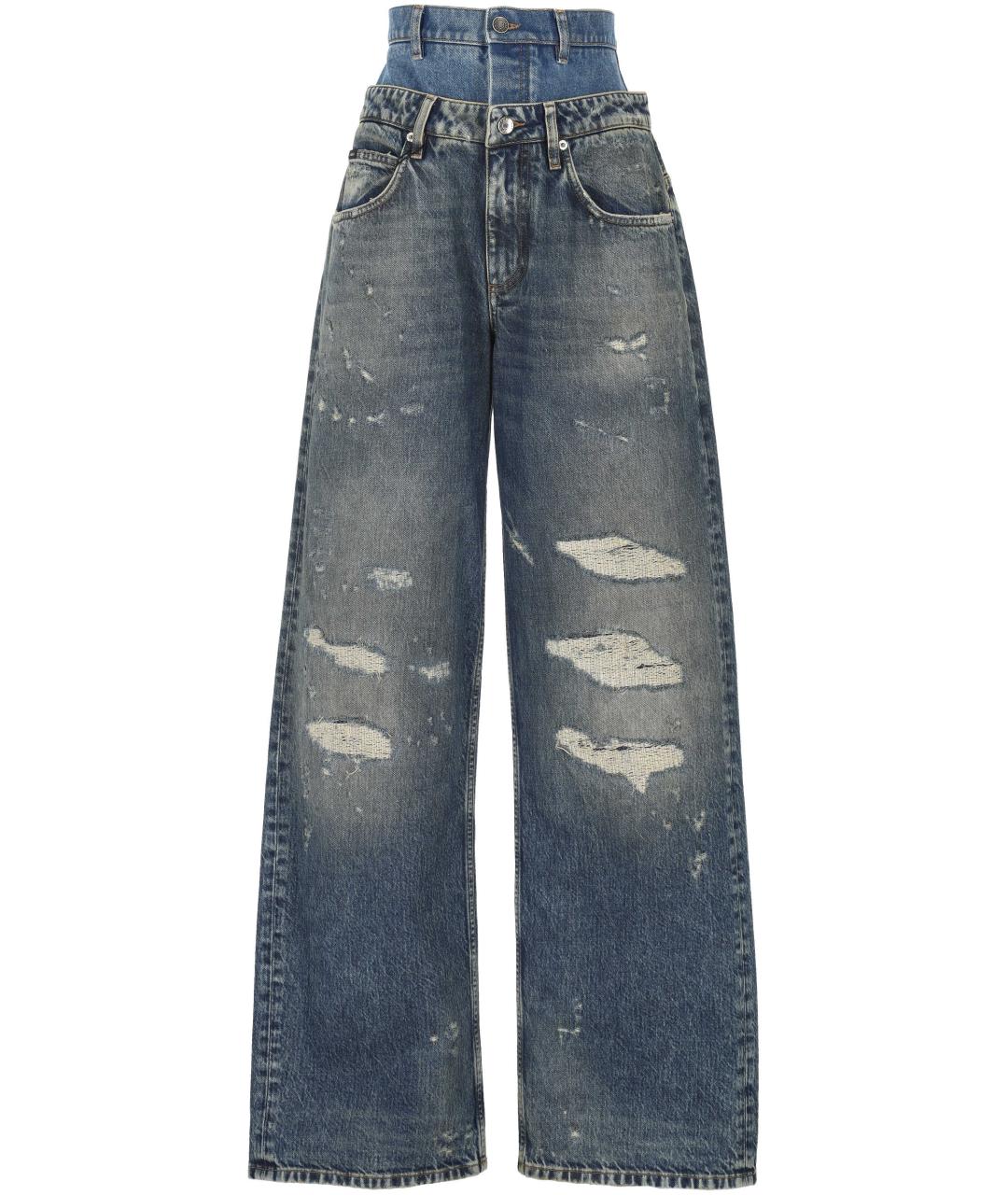 DOLCE&GABBANA Синие хлопковые прямые джинсы, фото 1