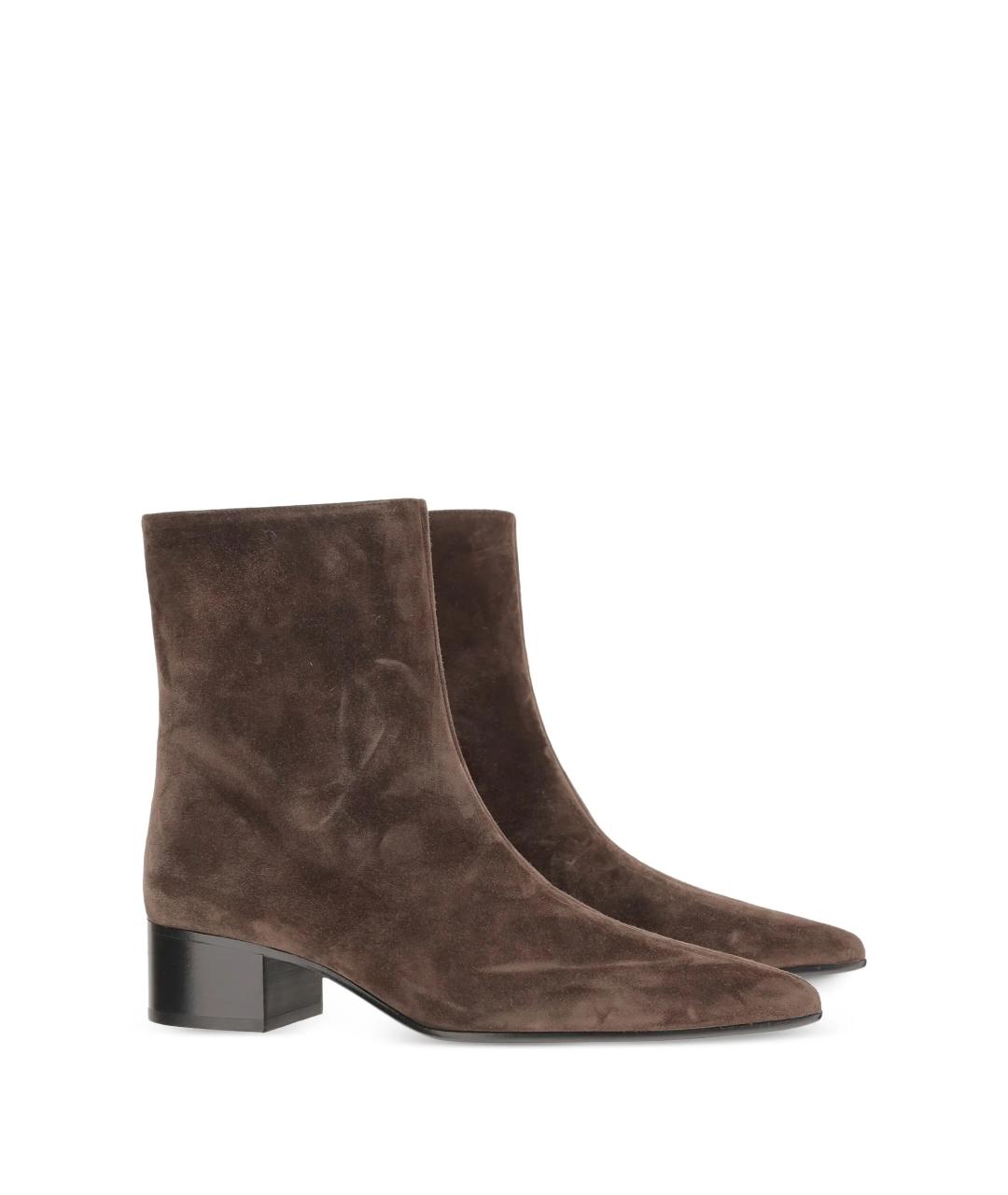 KHAITE Коричневые замшевые ботильоны, фото 2