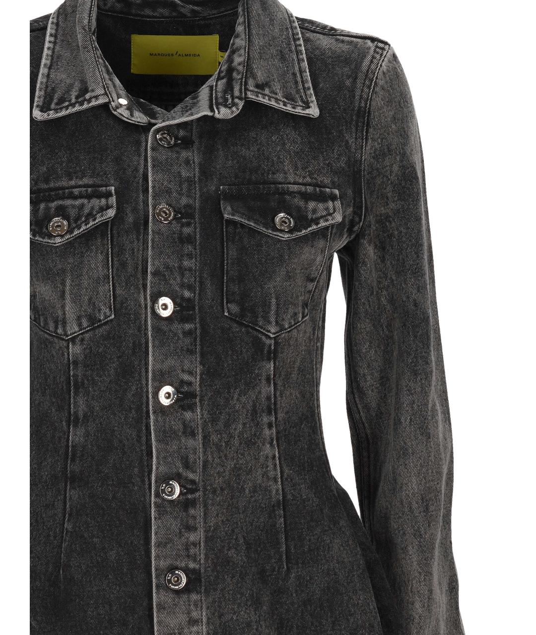 MARQUES' ALMEIDA Черное хлопковое платье, фото 2