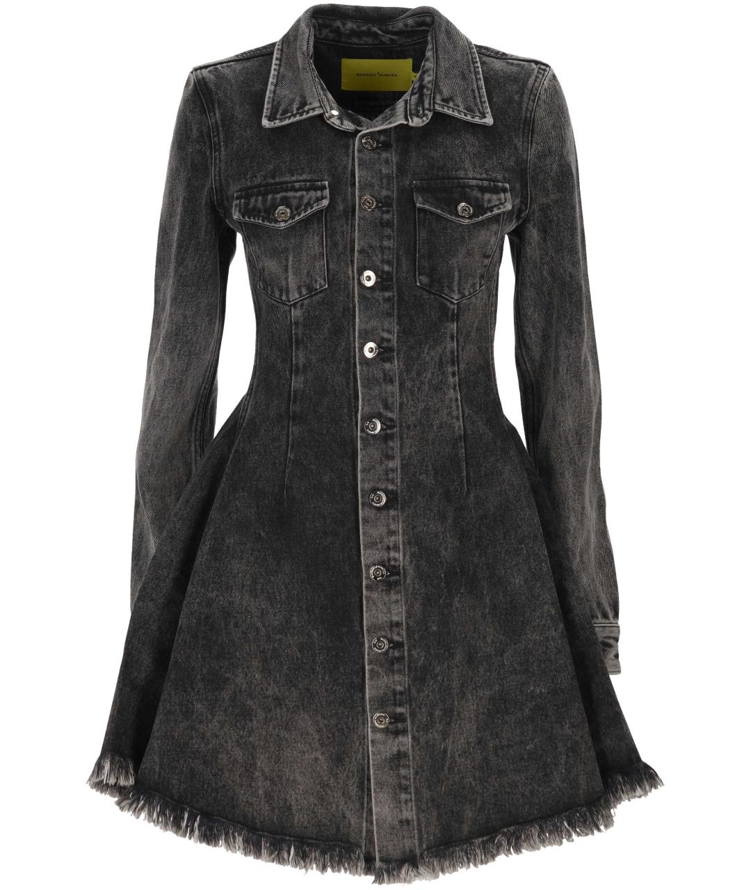 MARQUES' ALMEIDA Черное хлопковое платье, фото 1