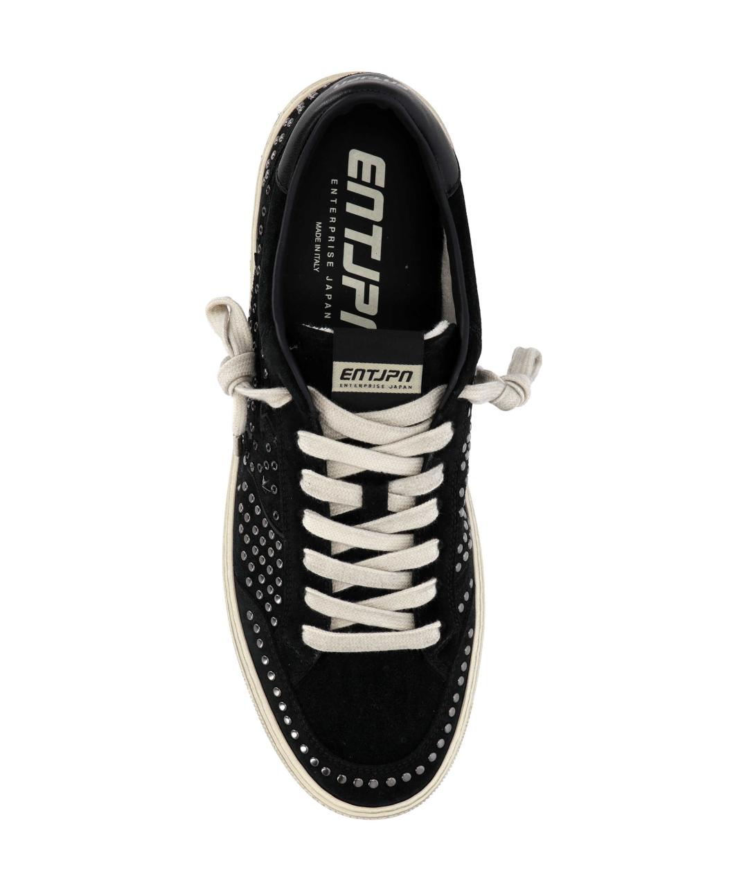 ENTERPRISE JAPAN Черные замшевые низкие кроссовки / кеды, фото 4