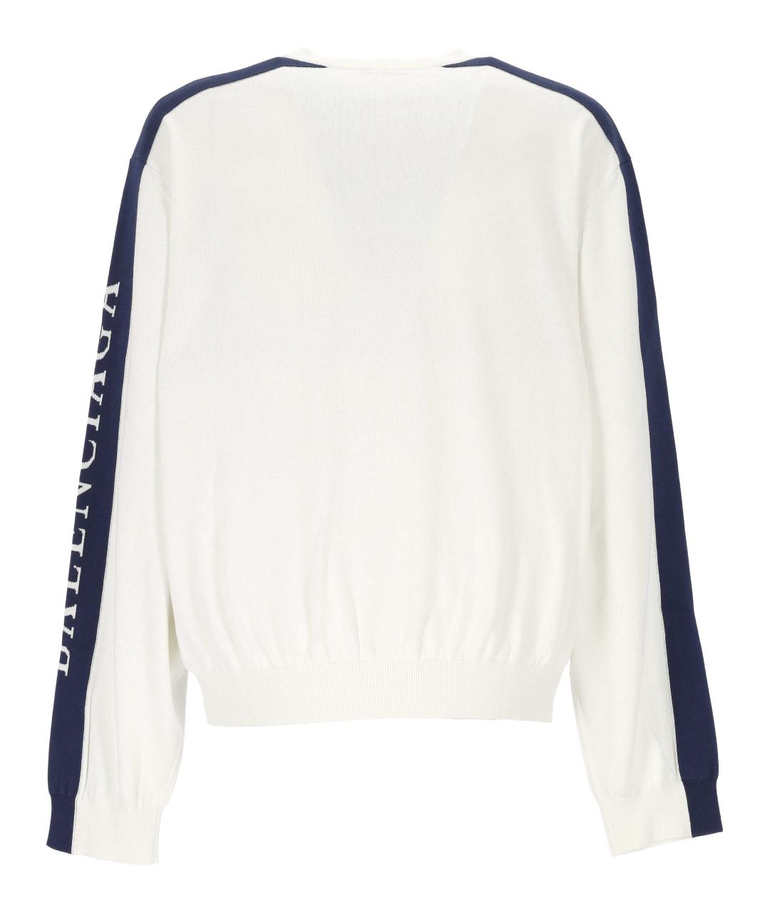 BALENCIAGA Белый хлопковый джемпер / свитер, фото 3