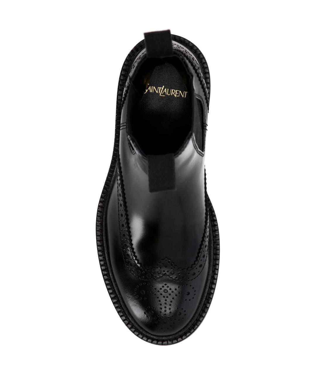SAINT LAURENT Черные кожаные ботинки, фото 4