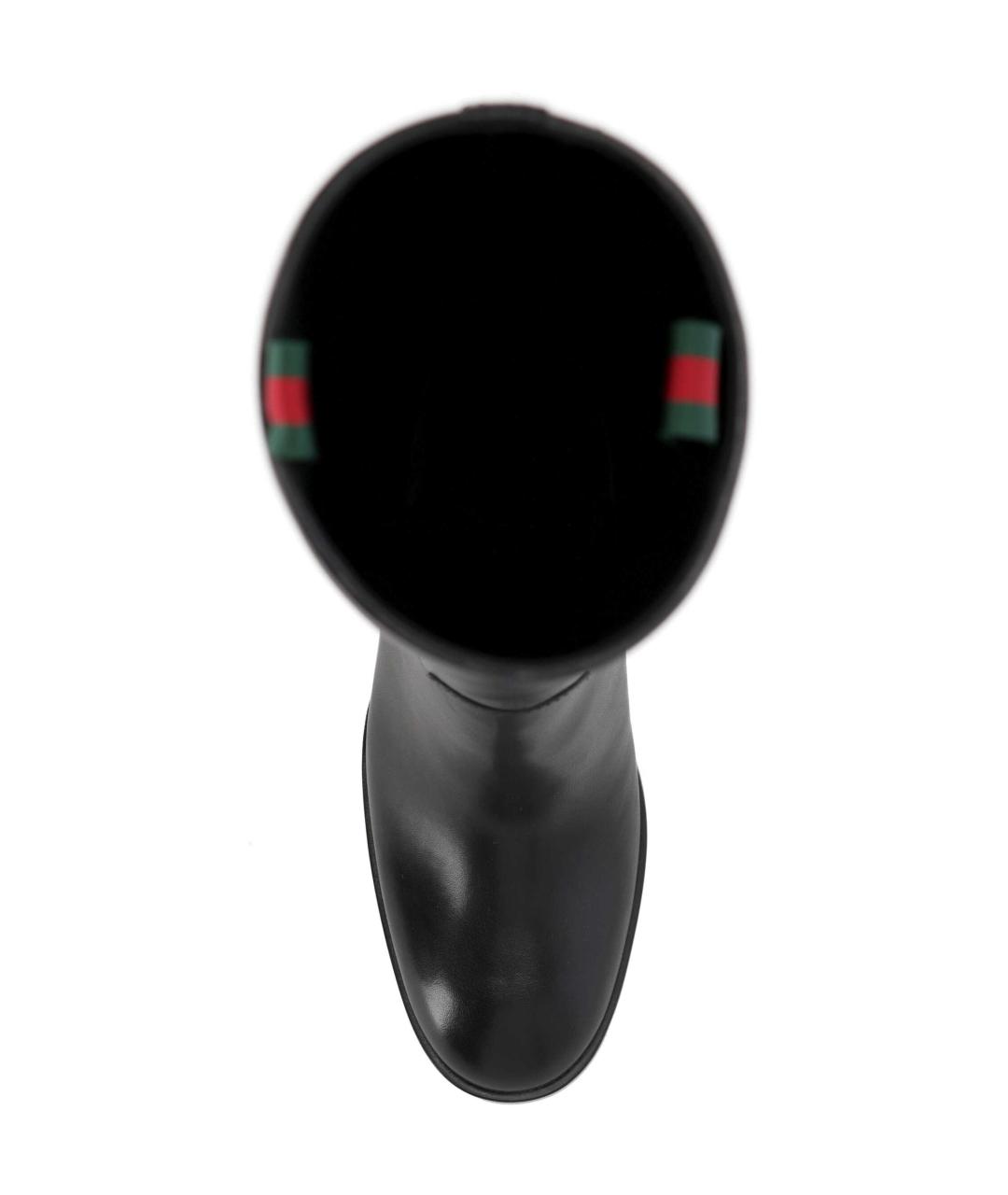 GUCCI Черные кожаные сапоги, фото 4
