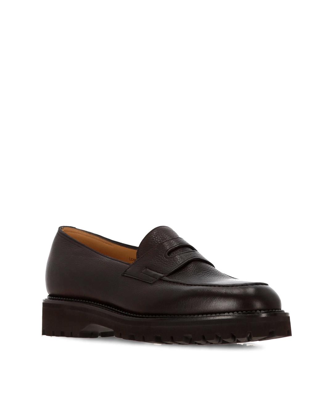 JOHN LOBB Коричневые кожаные лоферы, фото 2