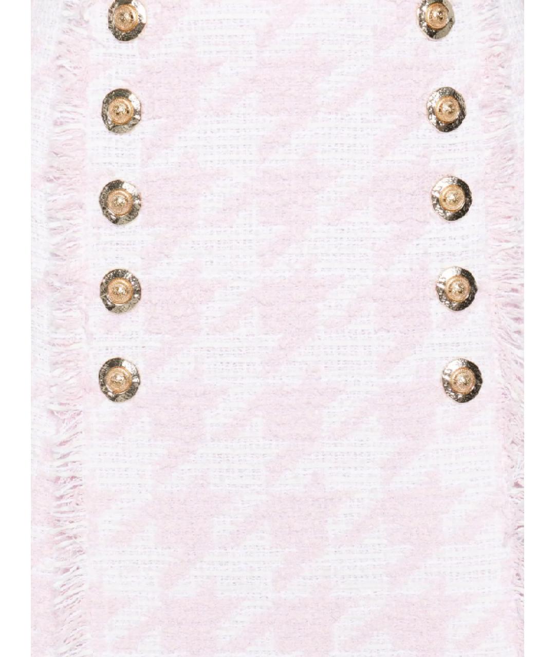 BALMAIN Розовая хлопковая юбка мини, фото 2