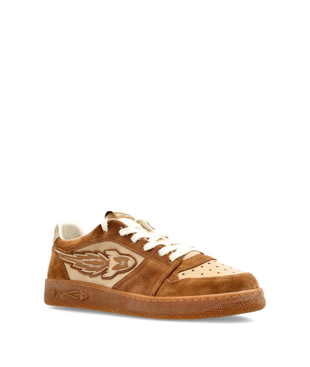 ENTERPRISE JAPAN Коричневые замшевые низкие кроссовки / кеды, фото 2