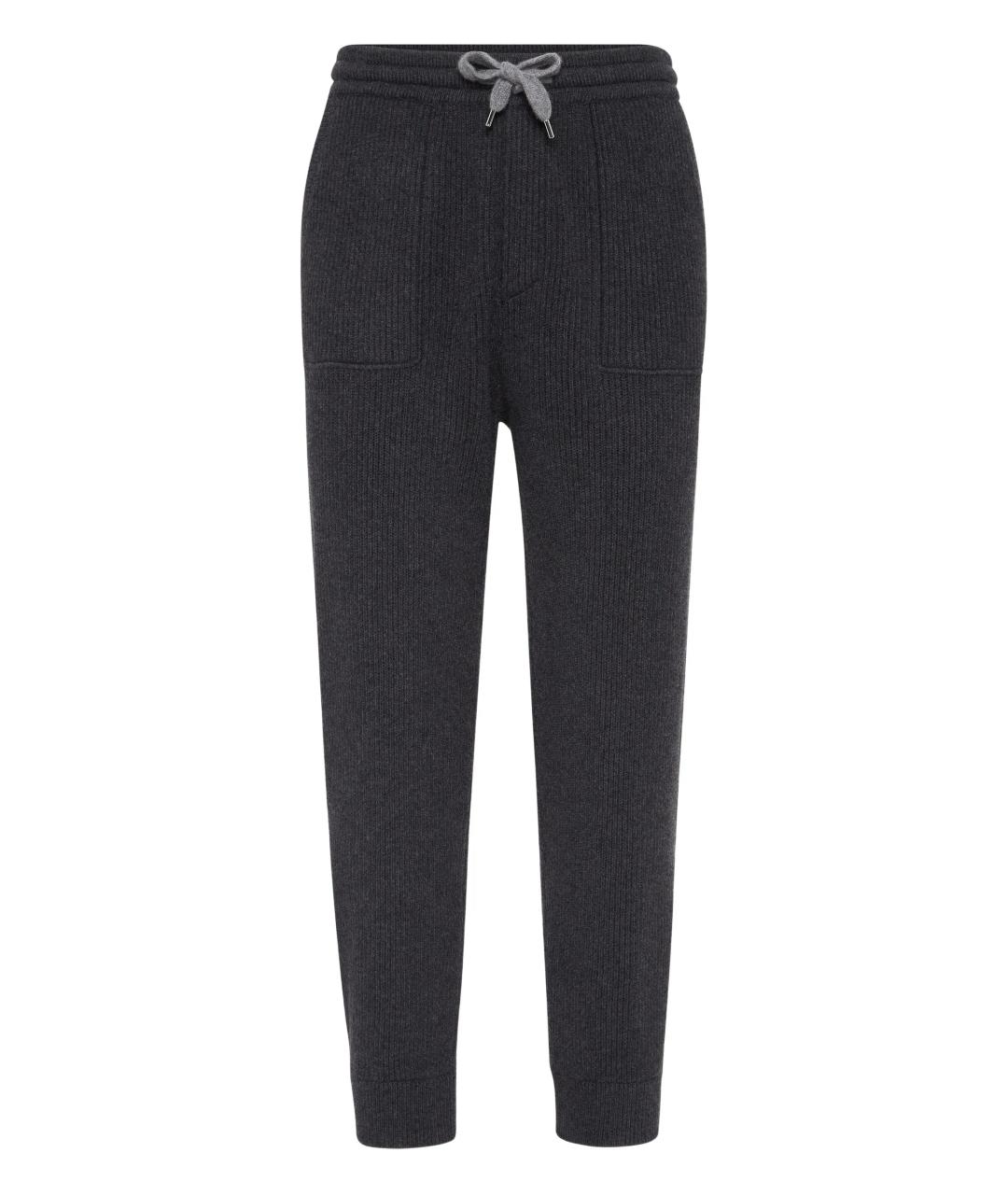 BRUNELLO CUCINELLI Серые шерстяные повседневные брюки, фото 1