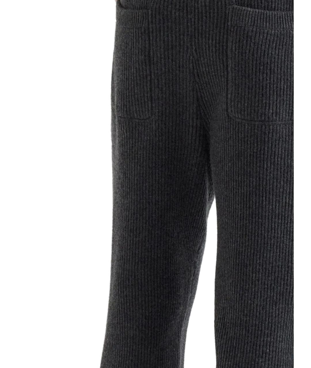 BRUNELLO CUCINELLI Серые шерстяные повседневные брюки, фото 3