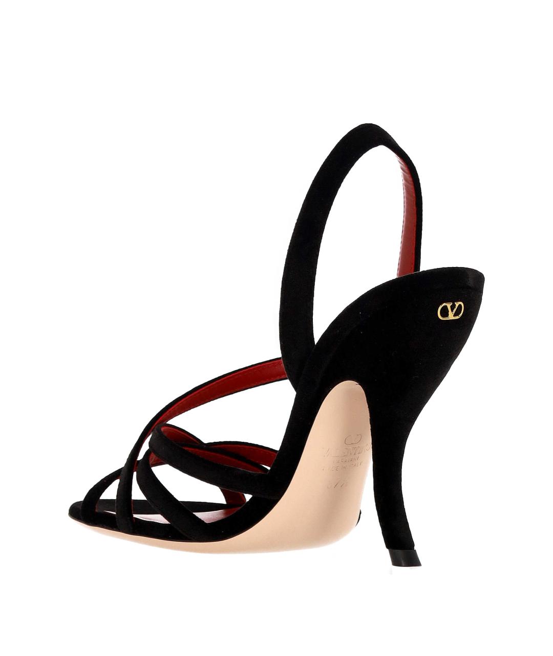 VALENTINO Черные текстильные босоножки, фото 3