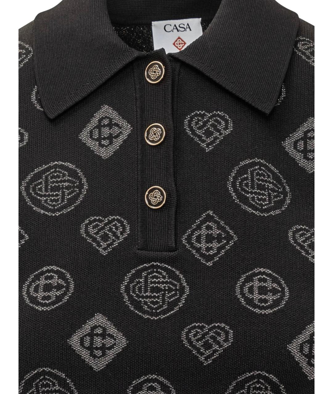 CASABLANCA Черная хлопковая футболка, фото 2