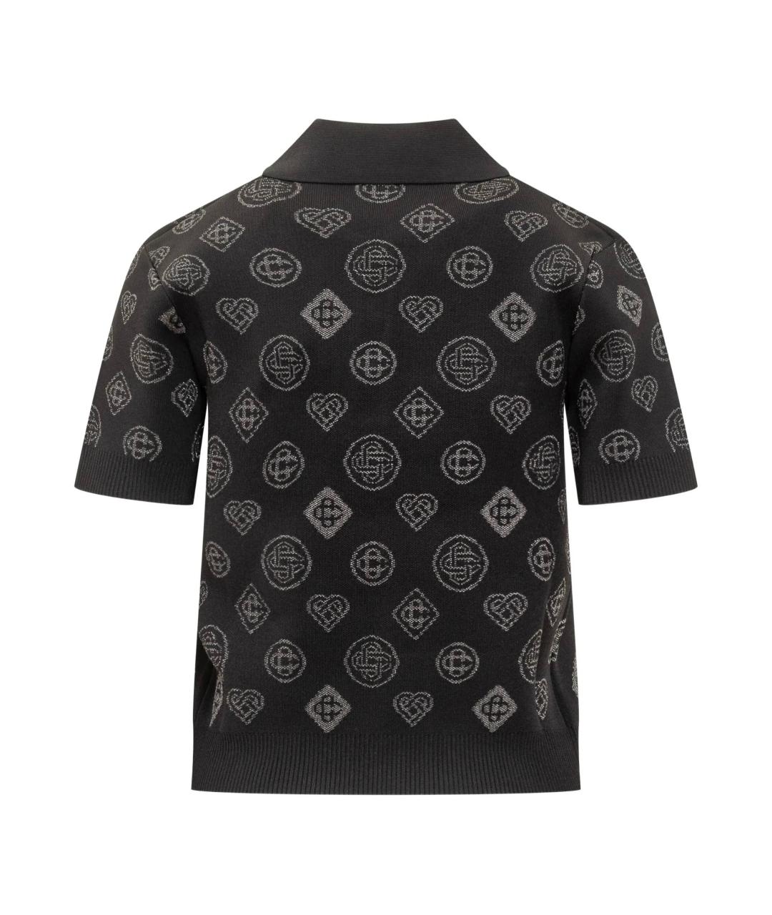 CASABLANCA Черная хлопковая футболка, фото 3