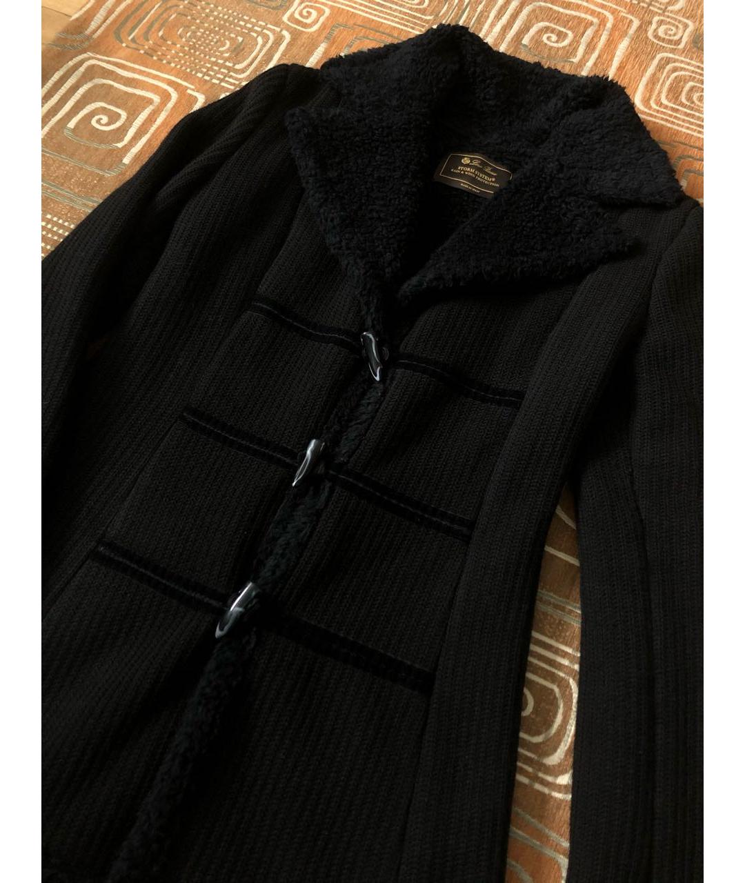 LORO PIANA Черное хлопковое пальто, фото 2