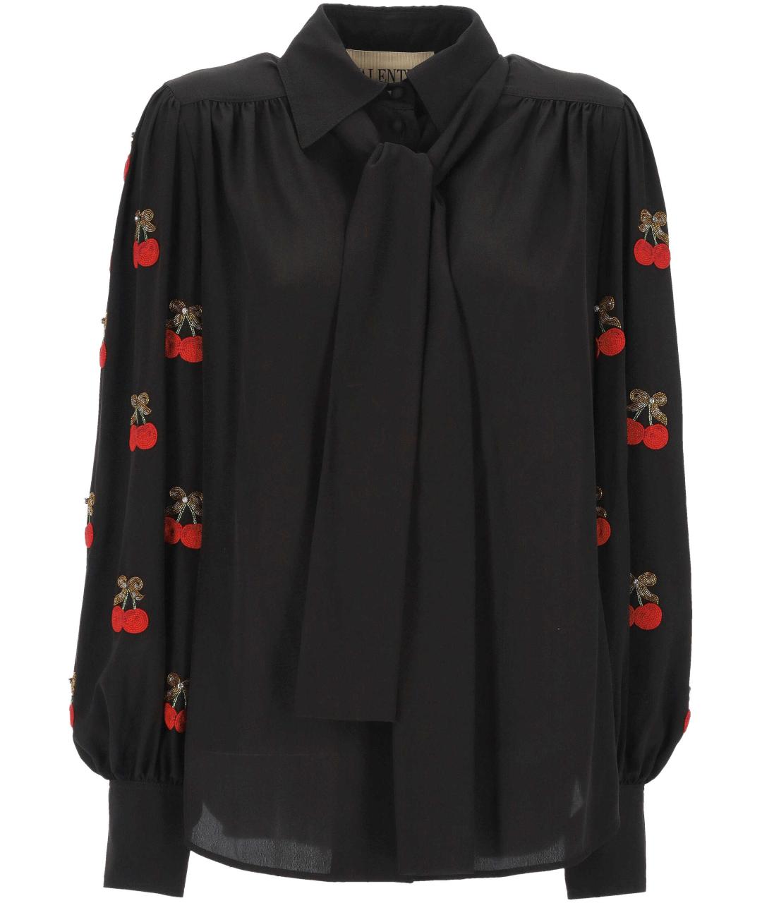 VALENTINO Черная шелковая блузы, фото 1