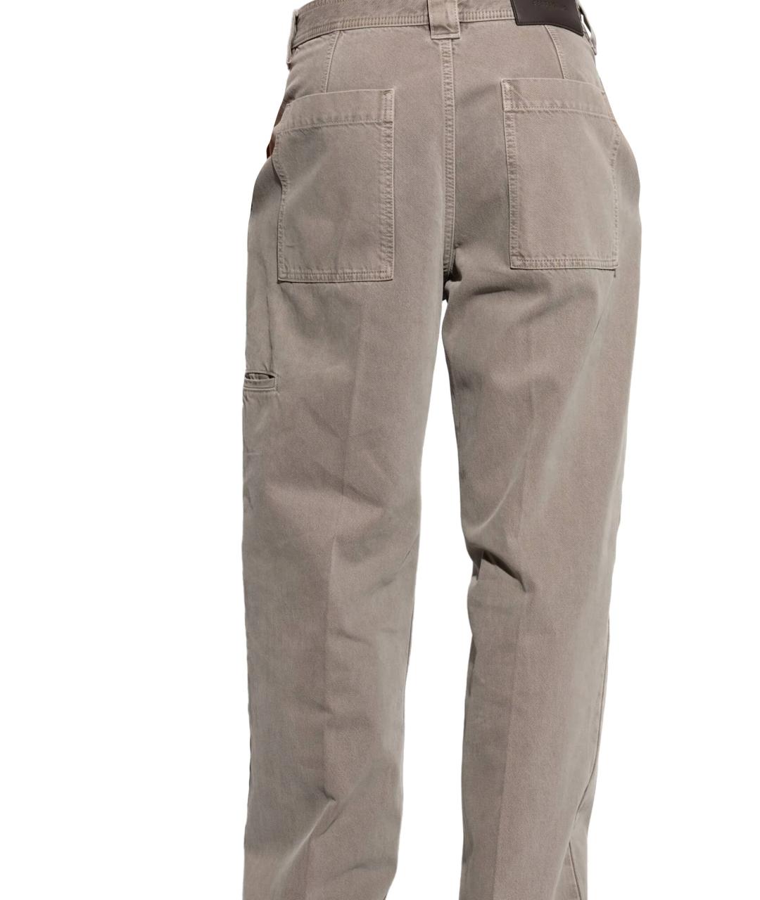 FERRAGAMO Коричневые хлопковые повседневные брюки, фото 3