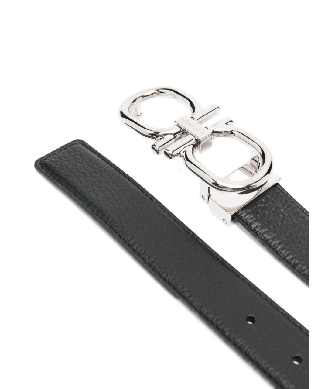 FERRAGAMO Черный кожаный ремень, фото 3