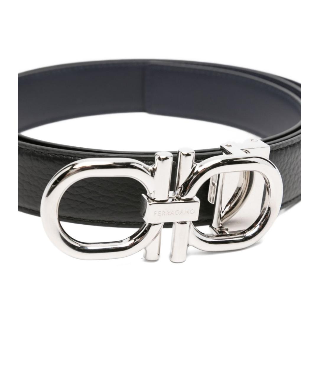 FERRAGAMO Черный кожаный ремень, фото 2