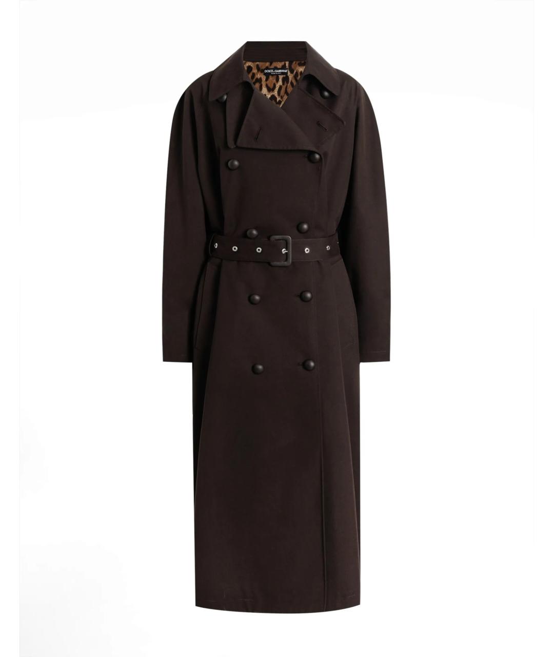 DOLCE&GABBANA Коричневый полиэстеровый тренч/плащ, фото 1