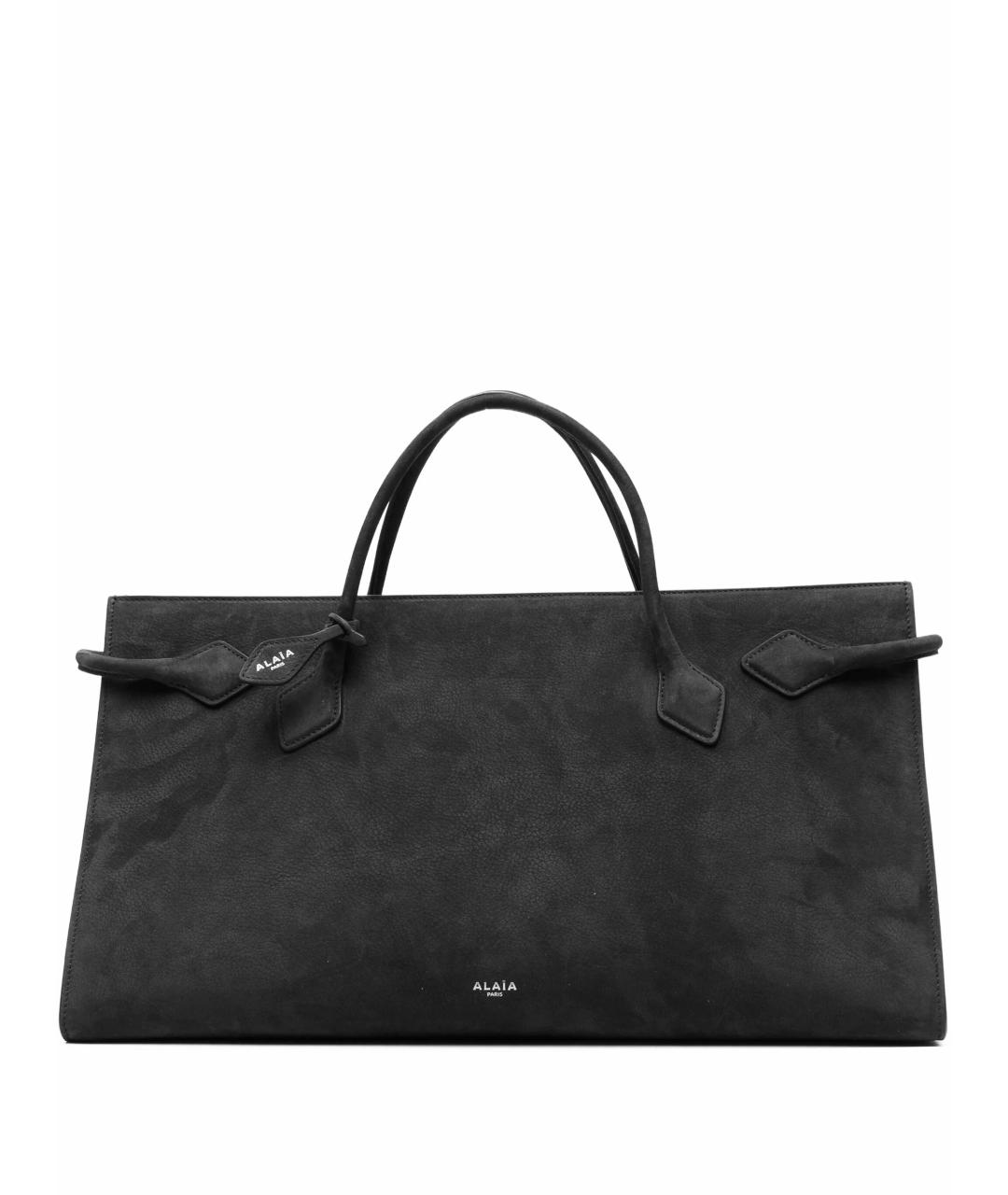 ALAIA Антрацитовая кожаная сумка тоут, фото 1