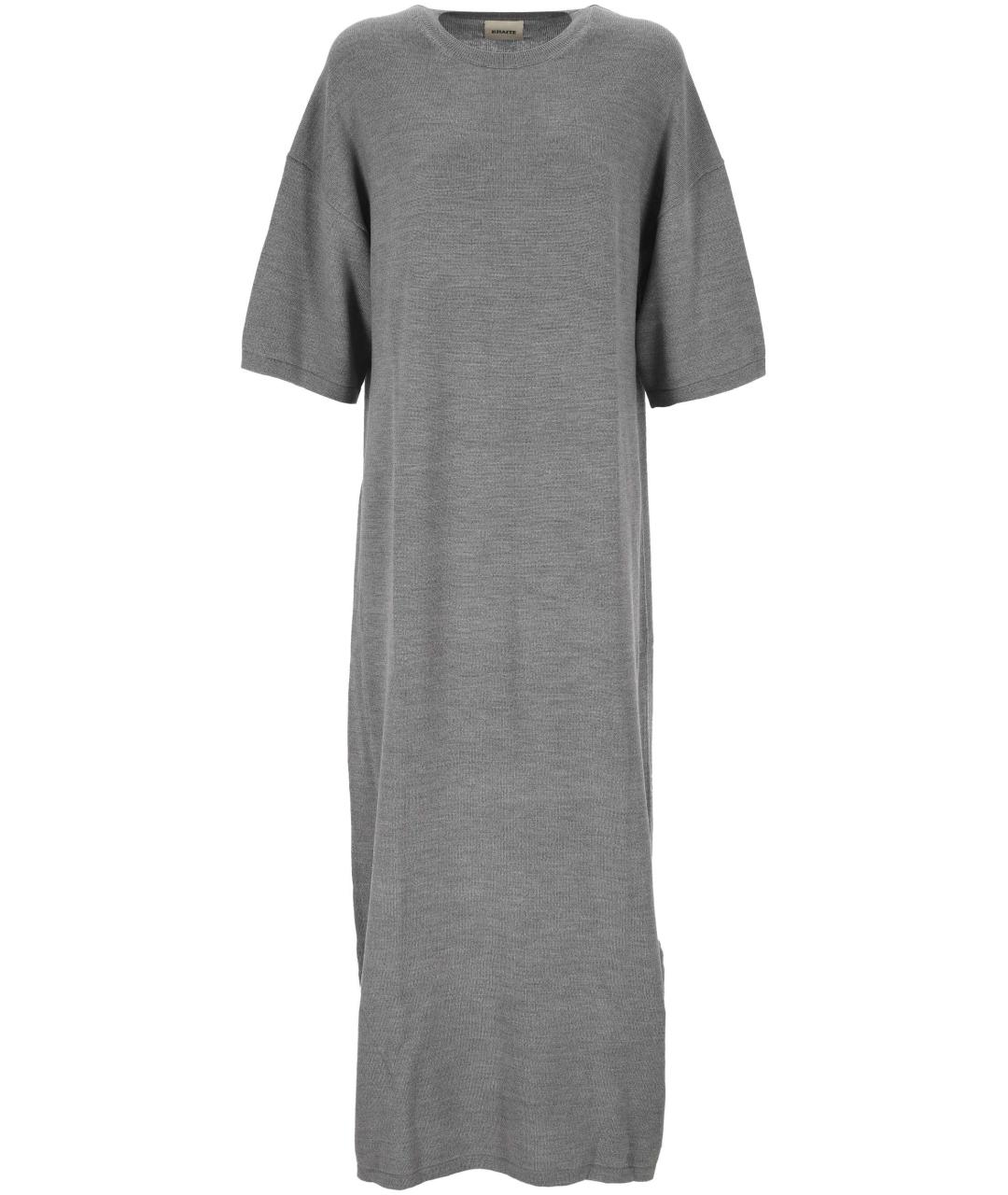 KHAITE Серое шерстяное повседневное платье, фото 1