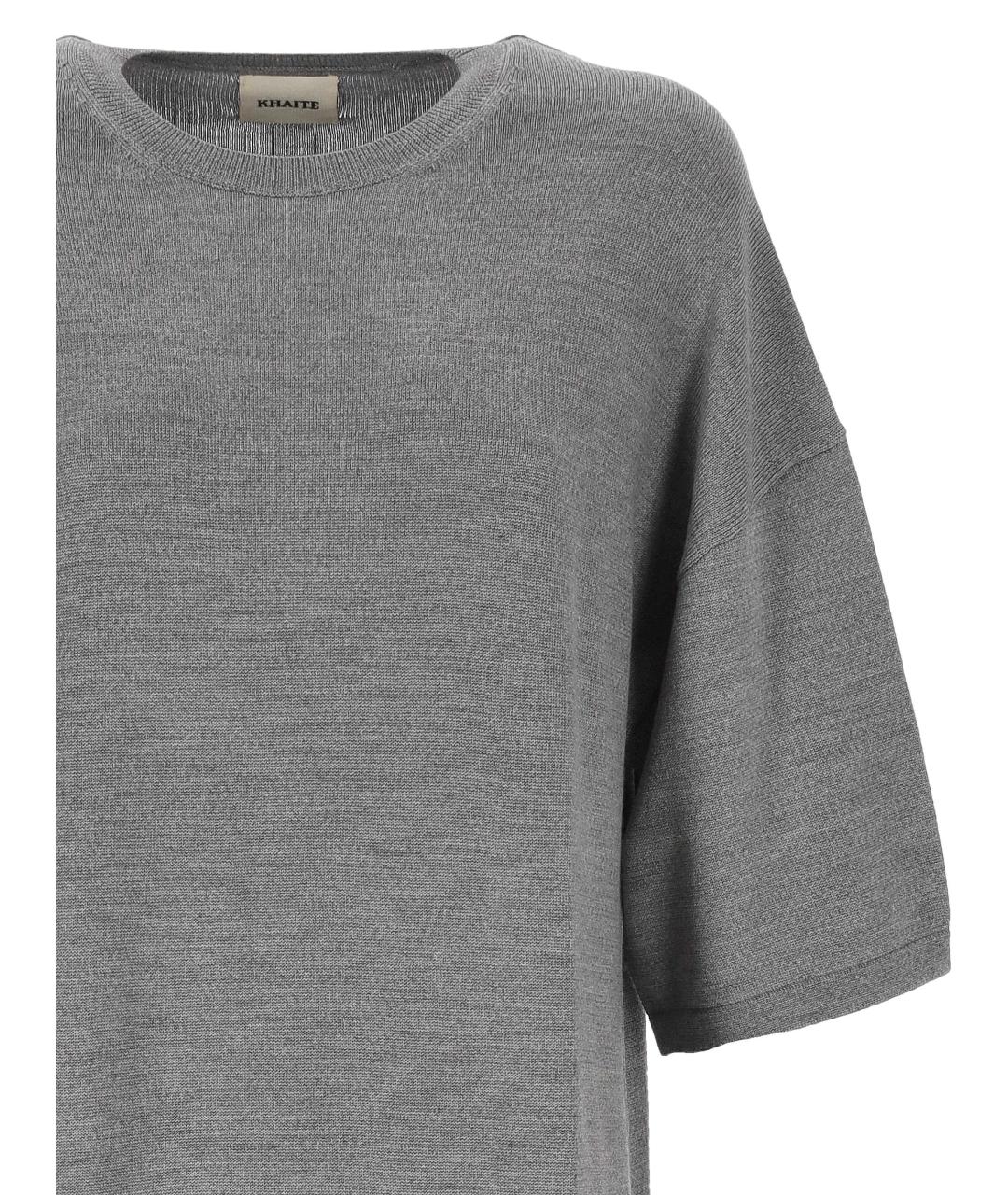 KHAITE Серое шерстяное повседневное платье, фото 2