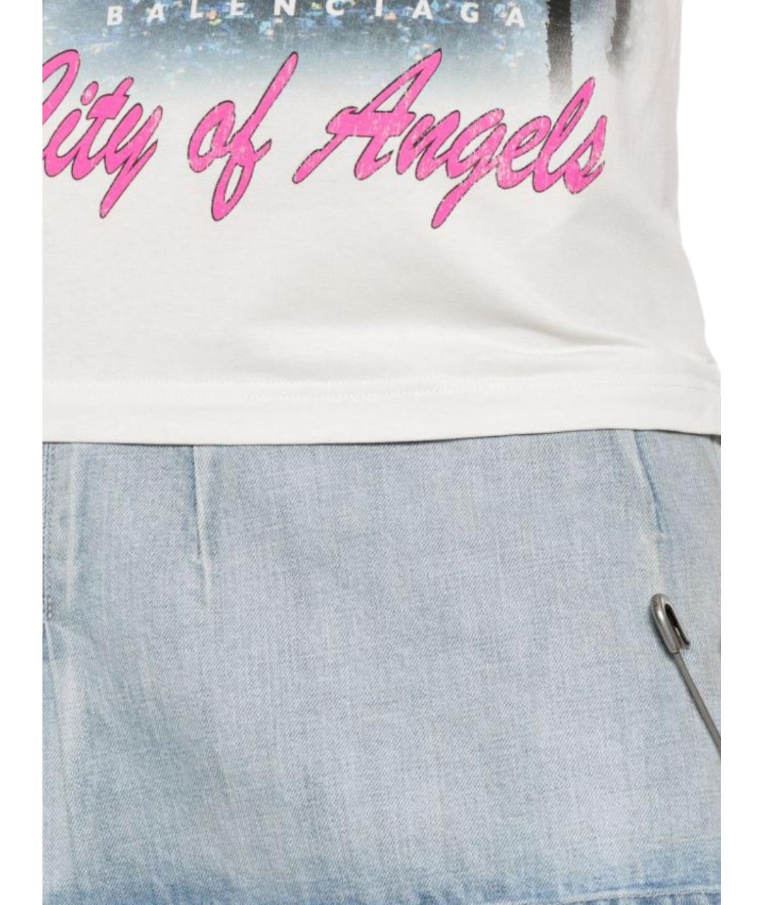 BALENCIAGA Белая хлопковая футболка, фото 2