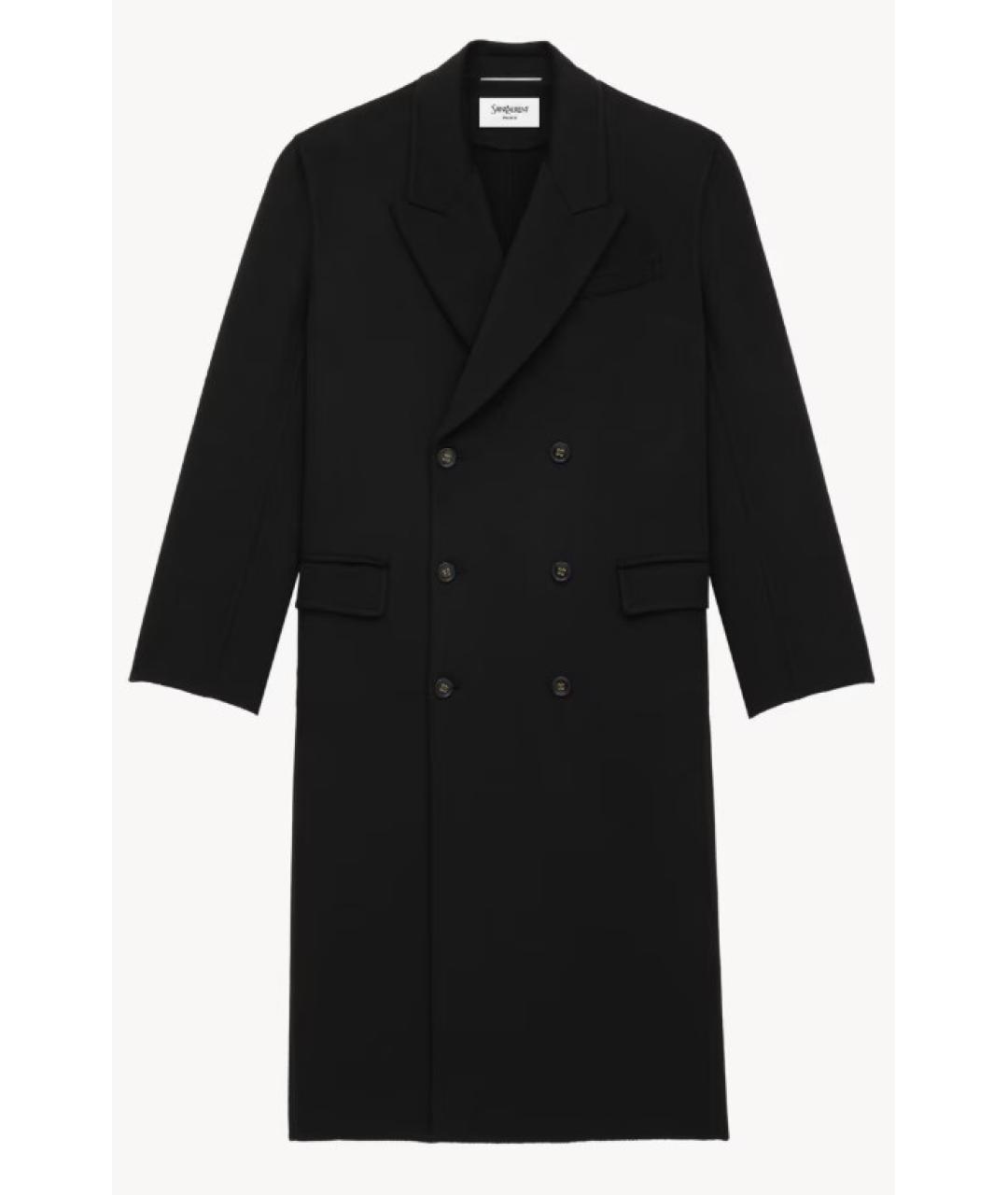 SAINT LAURENT Черное кашемировое пальто, фото 3