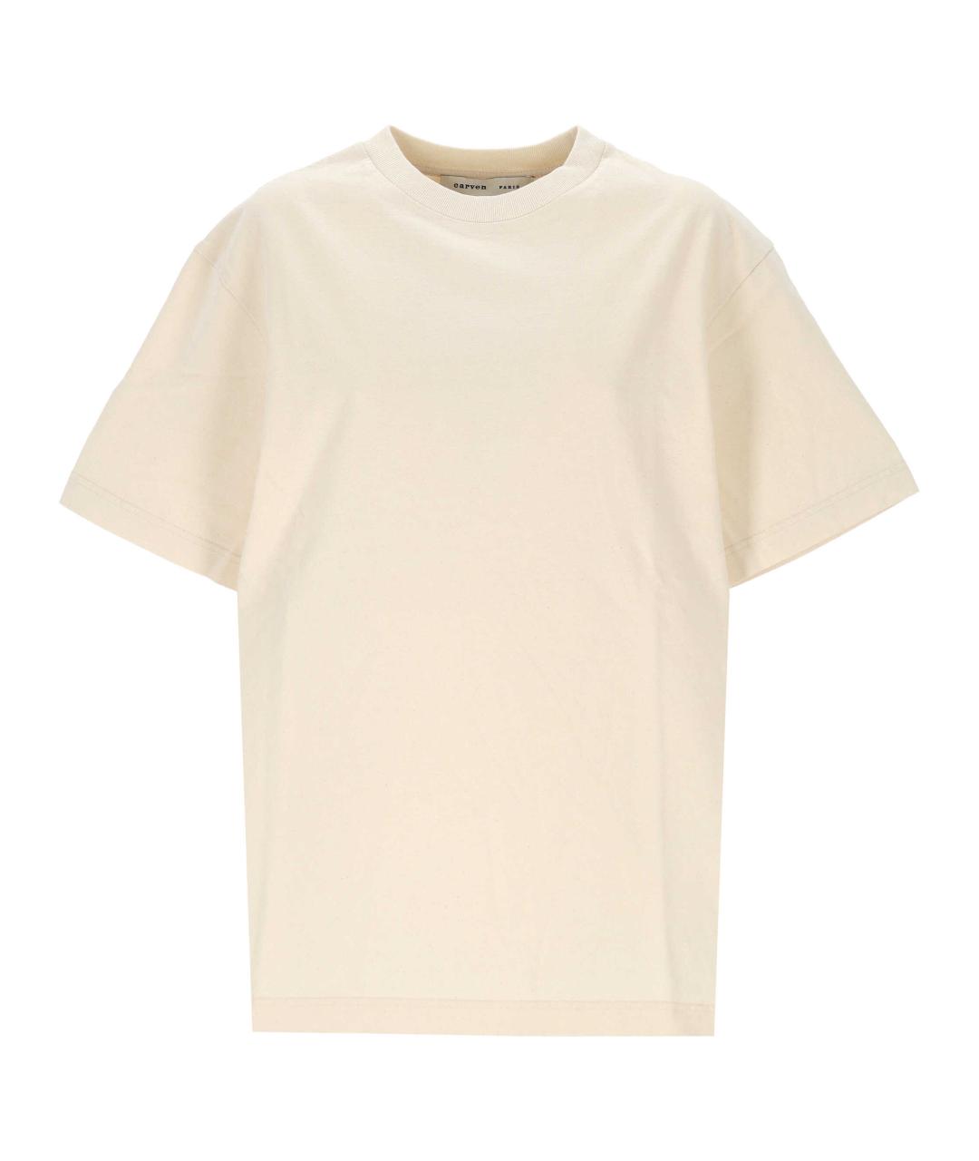 Carven Бежевая хлопковая футболка, фото 1