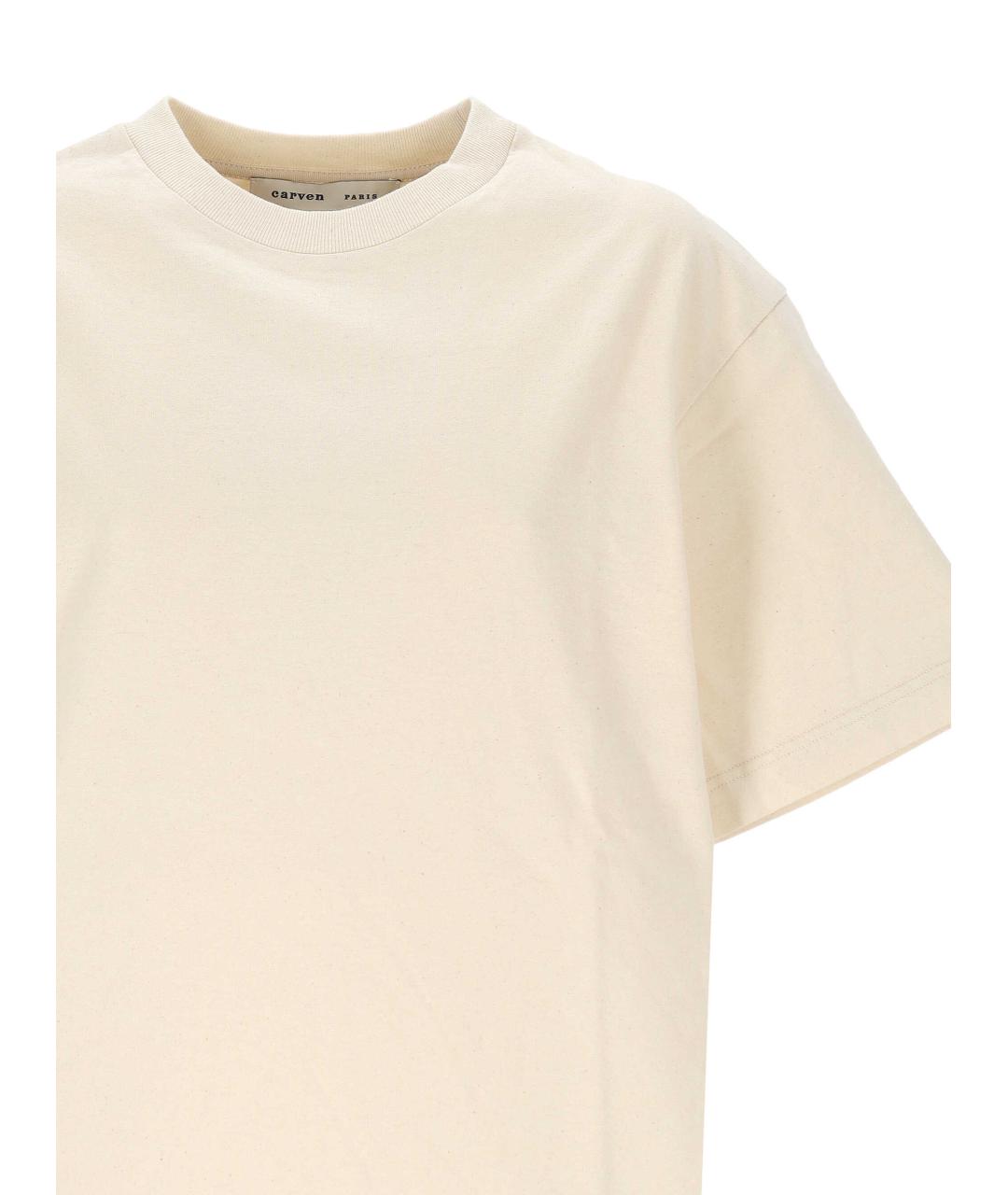 Carven Бежевая хлопковая футболка, фото 2