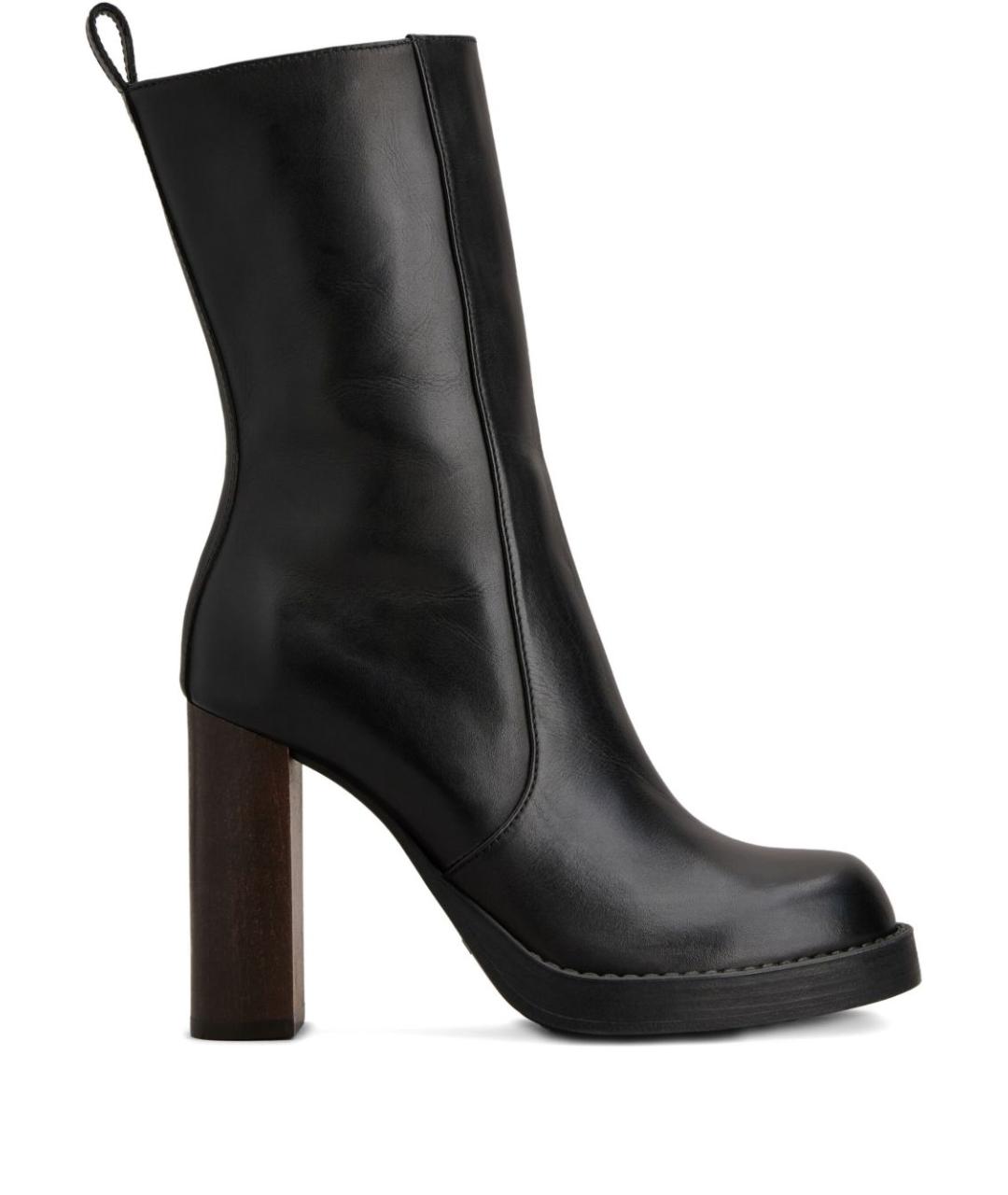 TOD'S Черные кожаные сапоги, фото 1