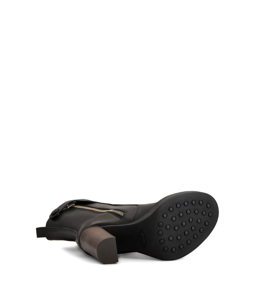 TOD'S Черные кожаные сапоги, фото 5