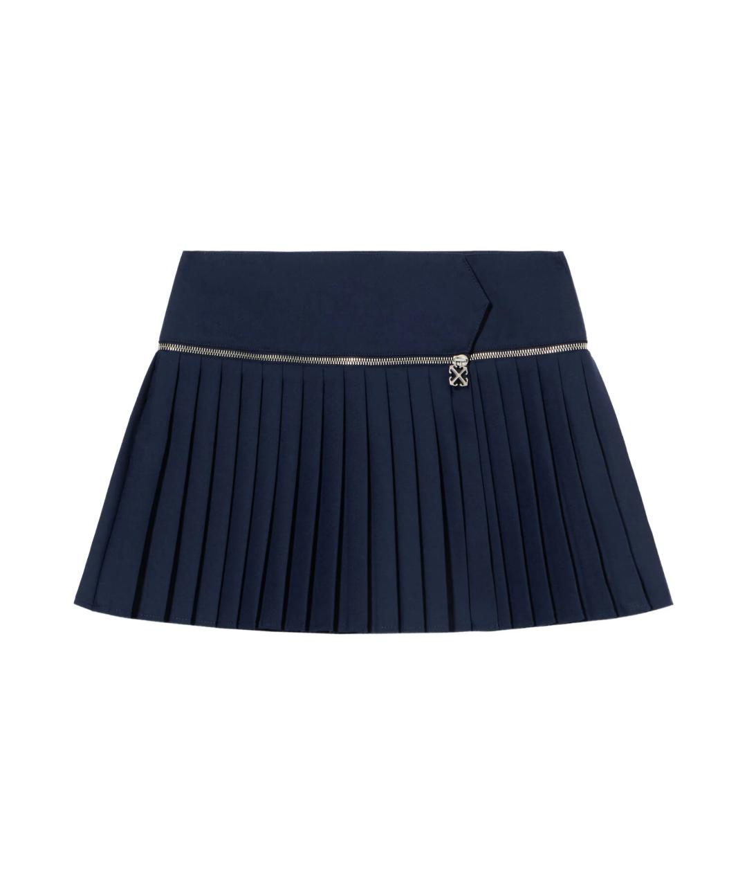 OFF-WHITE Синяя полиэстеровая юбка мини, фото 1