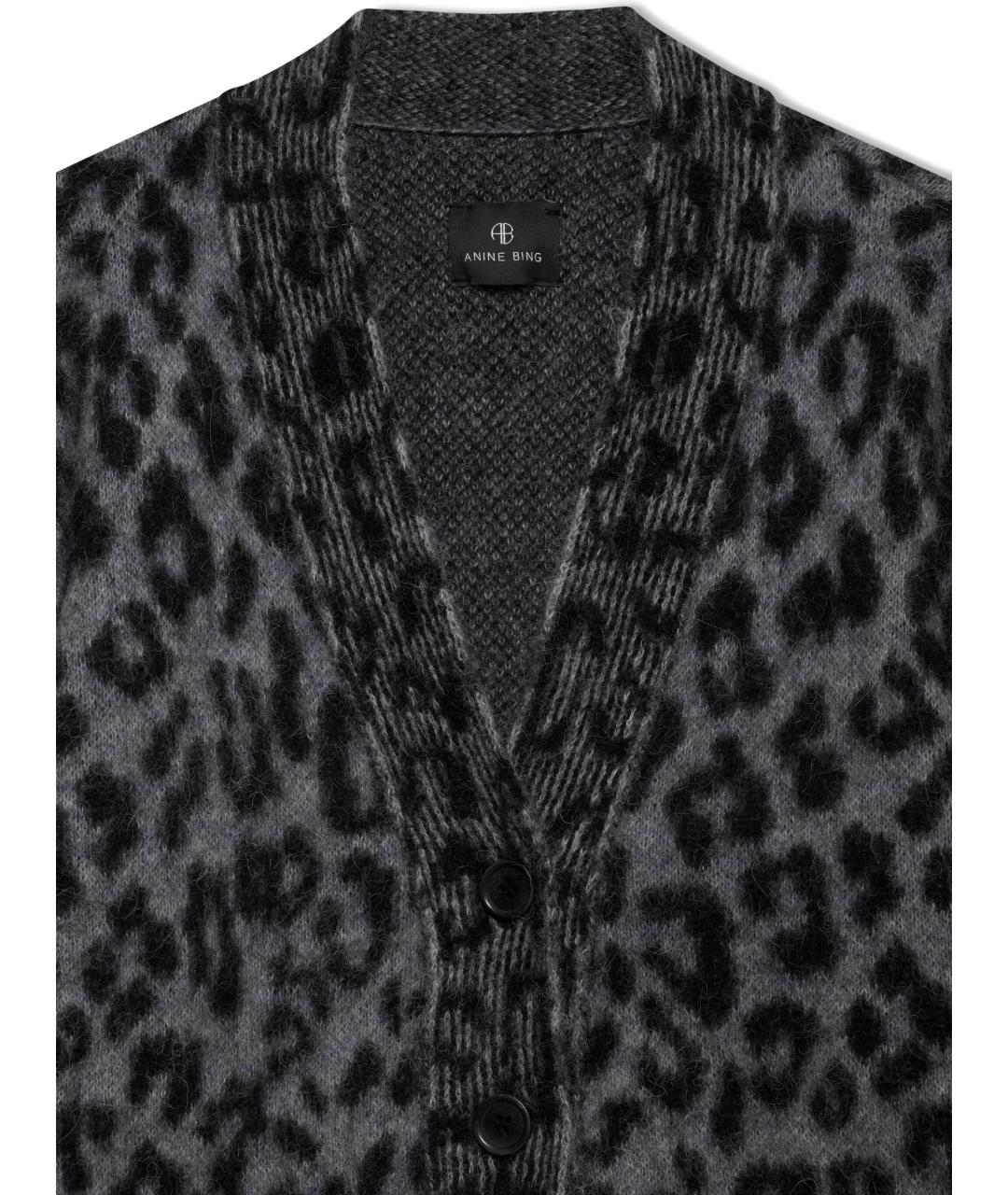 ANINE BING Черный шерстяной кардиган, фото 2