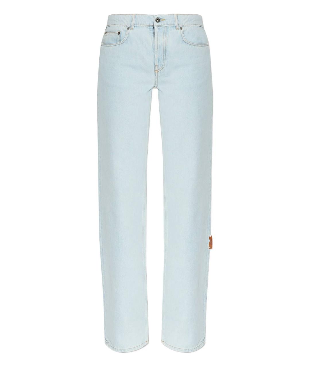 OFF-WHITE Голубые хлопковые прямые джинсы, фото 1