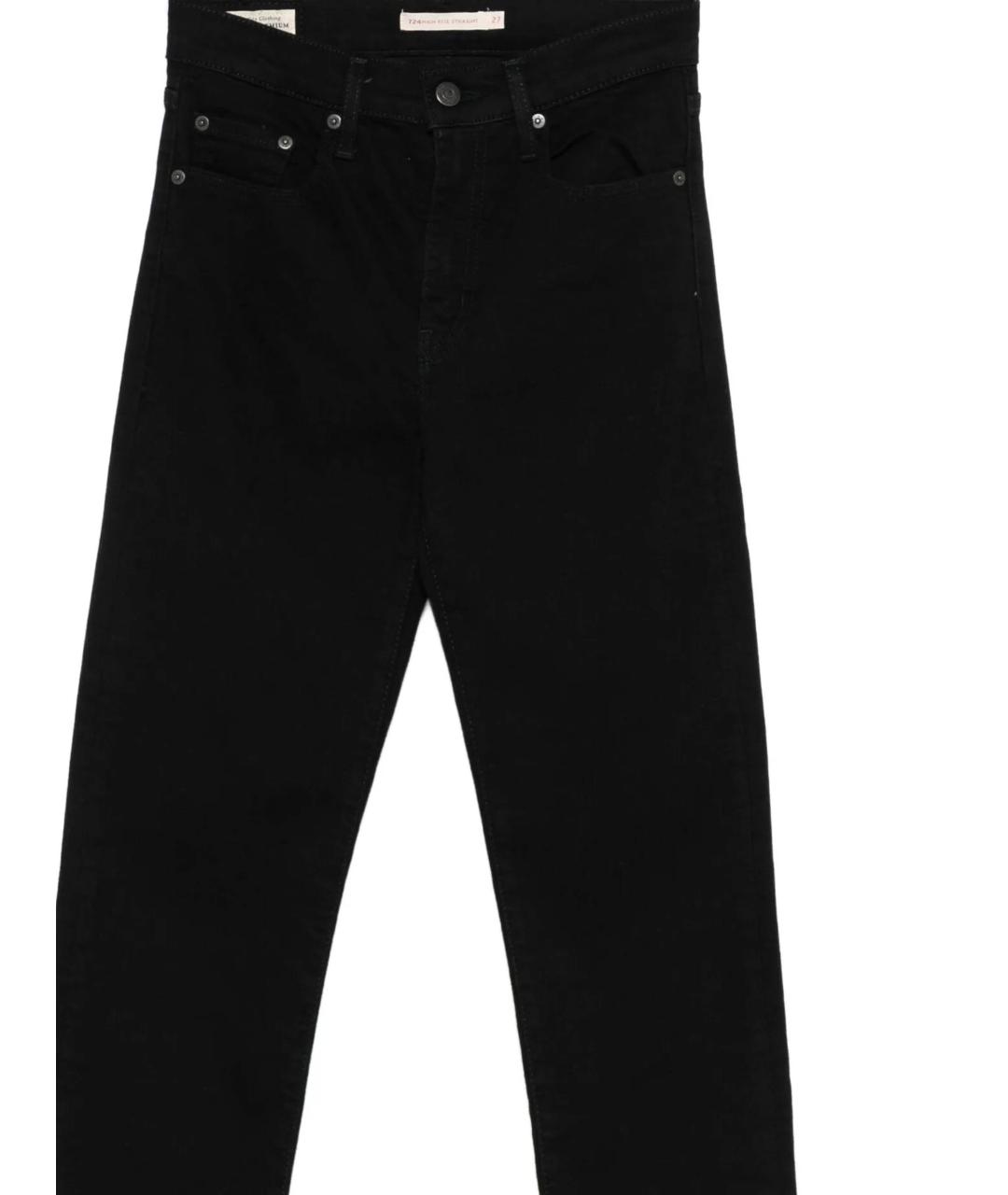 LEVI'S Черные хлопковые прямые джинсы, фото 2