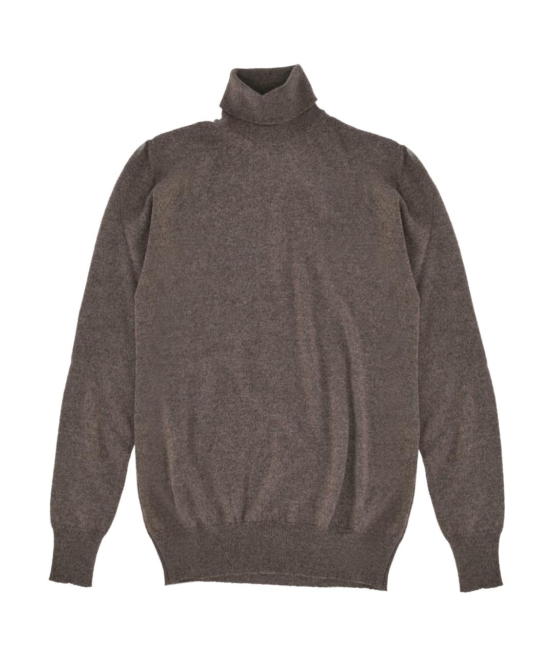 LARDINI Коричневая кашемировая водолазка, фото 1