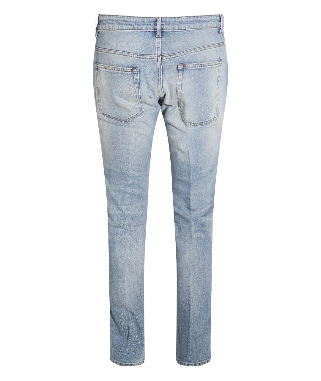 LARDINI Голубые хлопко-эластановые джинсы скинни, фото 3