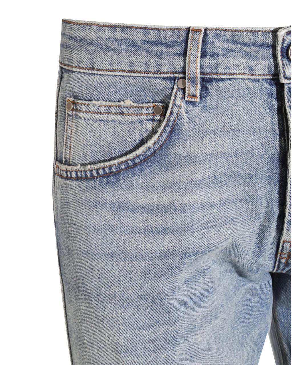 LARDINI Голубые хлопко-эластановые джинсы скинни, фото 2