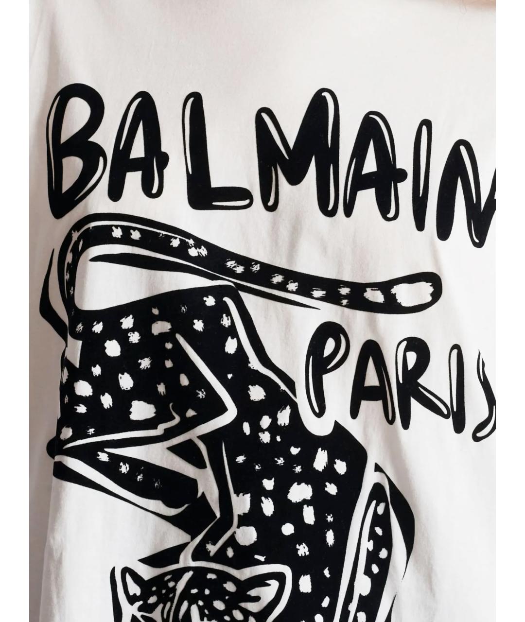BALMAIN Белая хлопковая футболка, фото 2